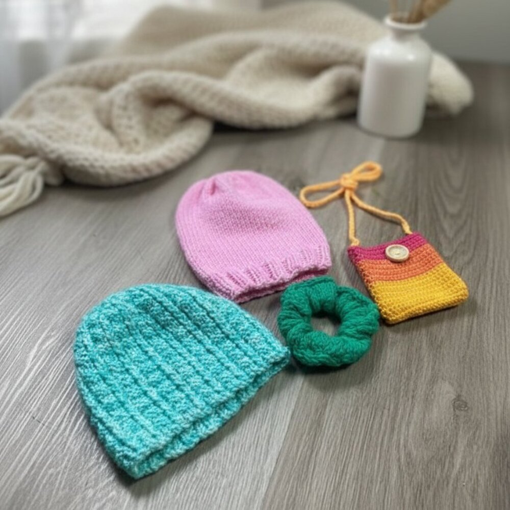 Handmade Crochet Accessories Set - Hats Lot Knit‎ Knitting Lot
